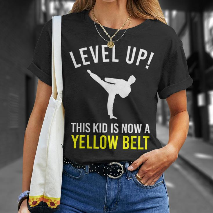 Level Up This Kid Is Now A Yellow Belt Karate Award T-Shirt Gifts for Her