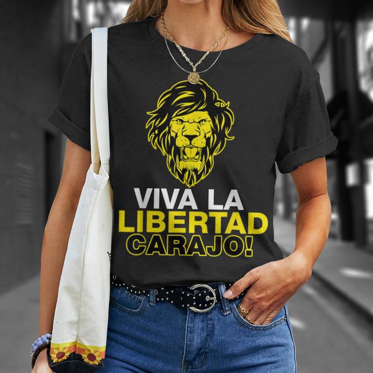 Libertarianismiva La Libertad Carajo Milei President T-Shirt Geschenke für Sie