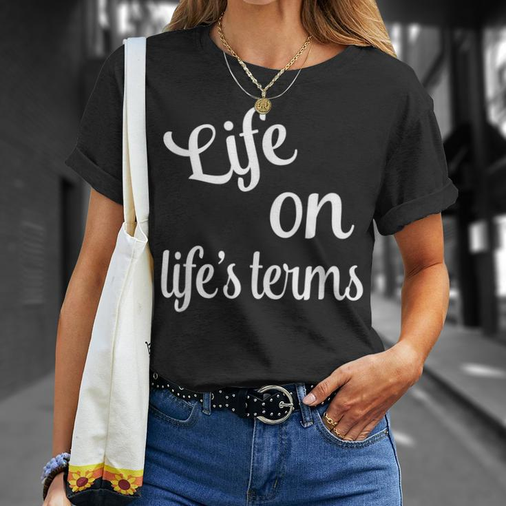Life On Life's Terms Recovery Sobriety Saying T-Shirt Gifts for Her