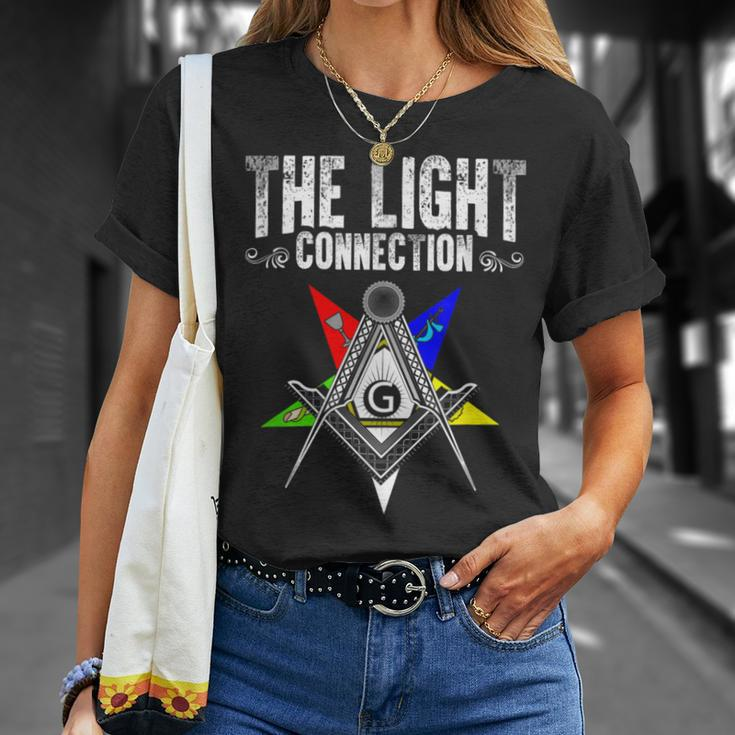 Light Connection Oes Masonry Freemasonry Masonic Freemason T-Shirt Gifts for Her
