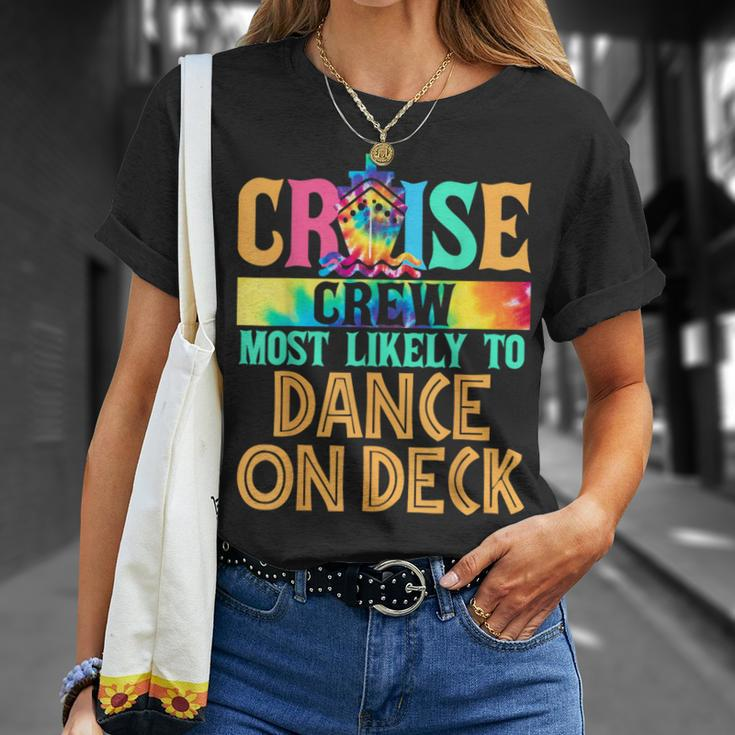 Most Likely To Dance On Deck Matching Family Cruise T-Shirt Gifts for Her