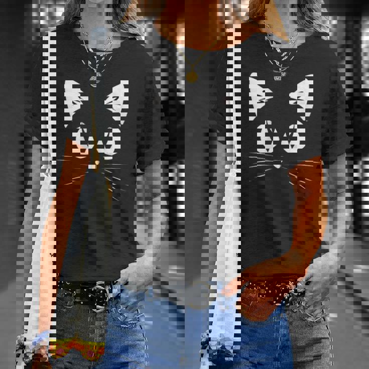 Linda Cara Amante De Los Gatos Gatos Cara Bigotes Amantes De Los Gatitos Camiseta unisex Regalos para ella