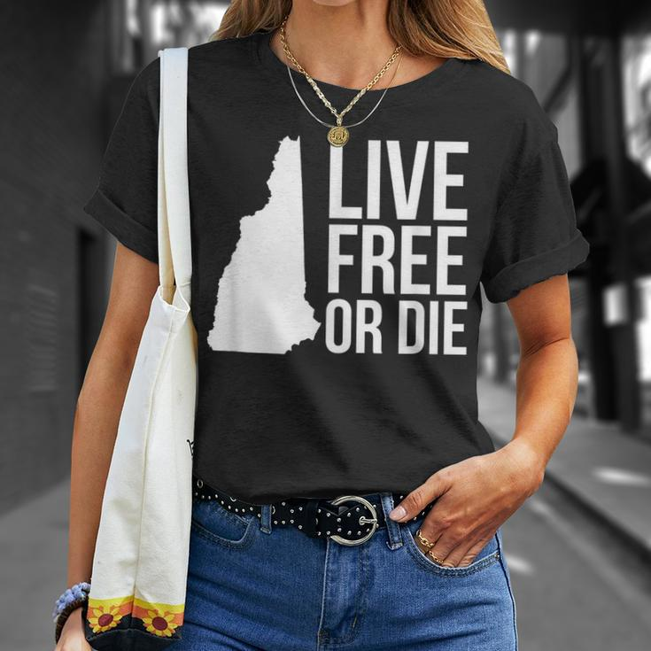 Live Free Or Die Nh Motto New Hampshire Map T-Shirt Gifts for Her