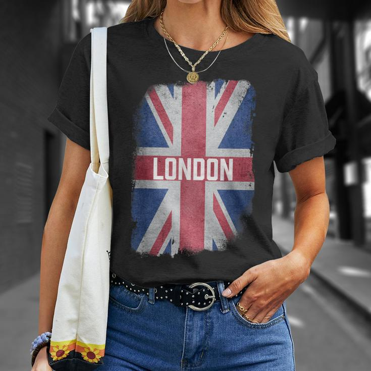 London United Kingdom British Flag Vintage Uk Souvenir T-Shirt Gifts for Her