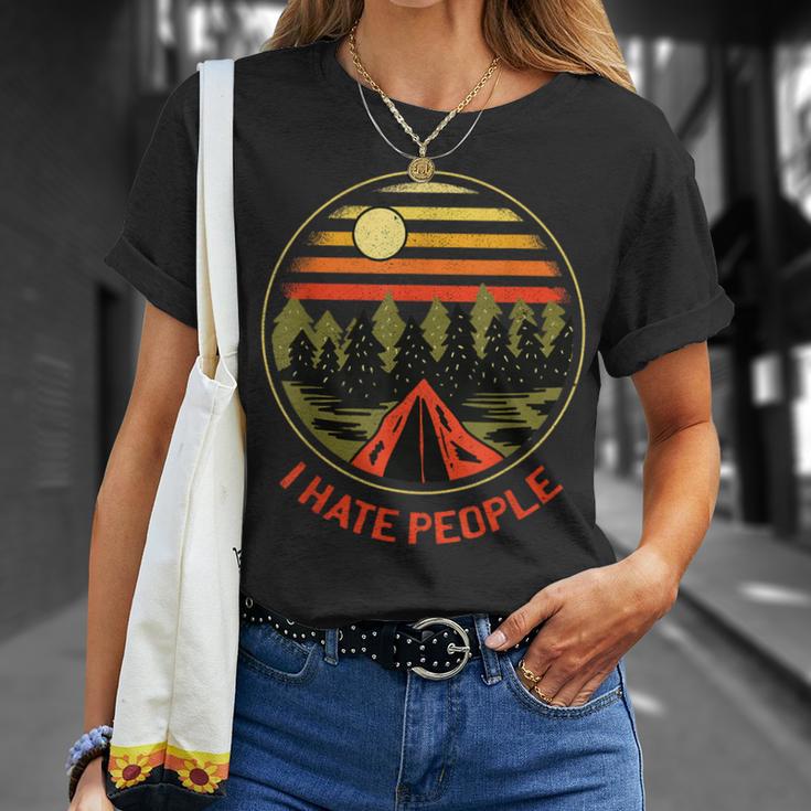 I Love Camping I Hate People Outdoors Vintage Camping T-Shirt Gifts for Her