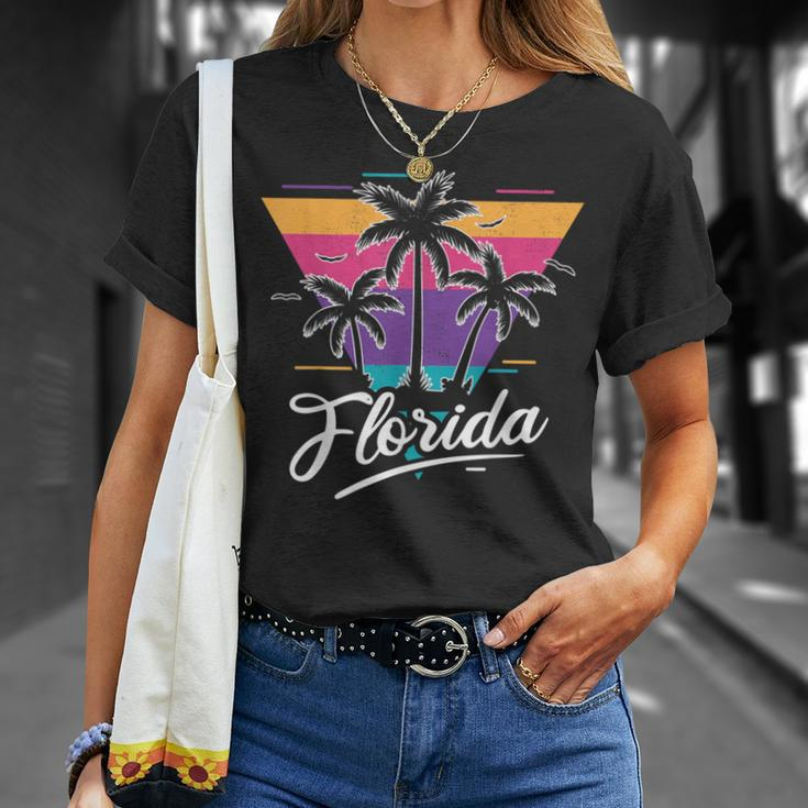 Love Florida Vintage Sunset Style Idea 80S T-Shirt Gifts for Her