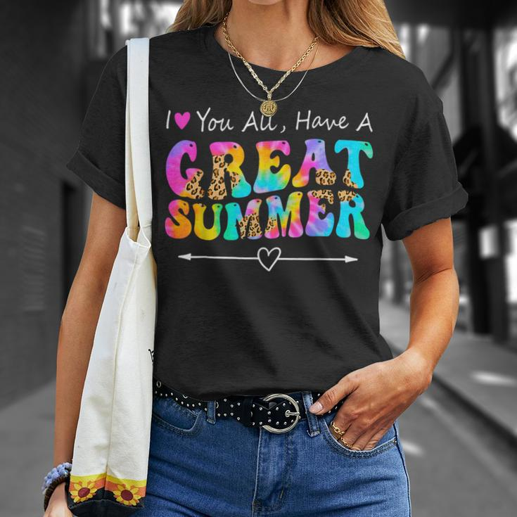 I Love You All Have A Great Summer Groovy For Teachers T-Shirt Gifts for Her