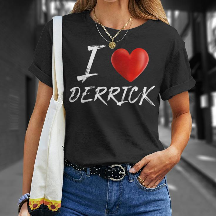 I Love Heart Derrick Family NameT-Shirt Gifts for Her