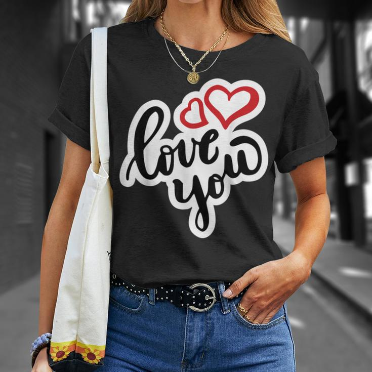 Love You Herzalentinstag Lieblingsmensch Partner Liebes T-Shirt Geschenke für Sie