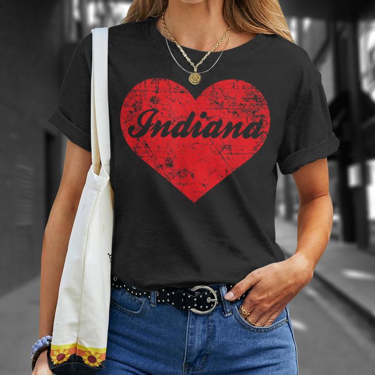 I Love Indiana Heart State Pride Region Midwest T-Shirt Gifts for Her