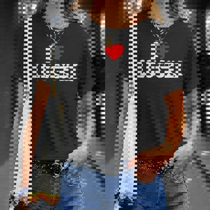 I Love Lucki I Heart Lucki Red Heart T-Shirt Gifts for Her