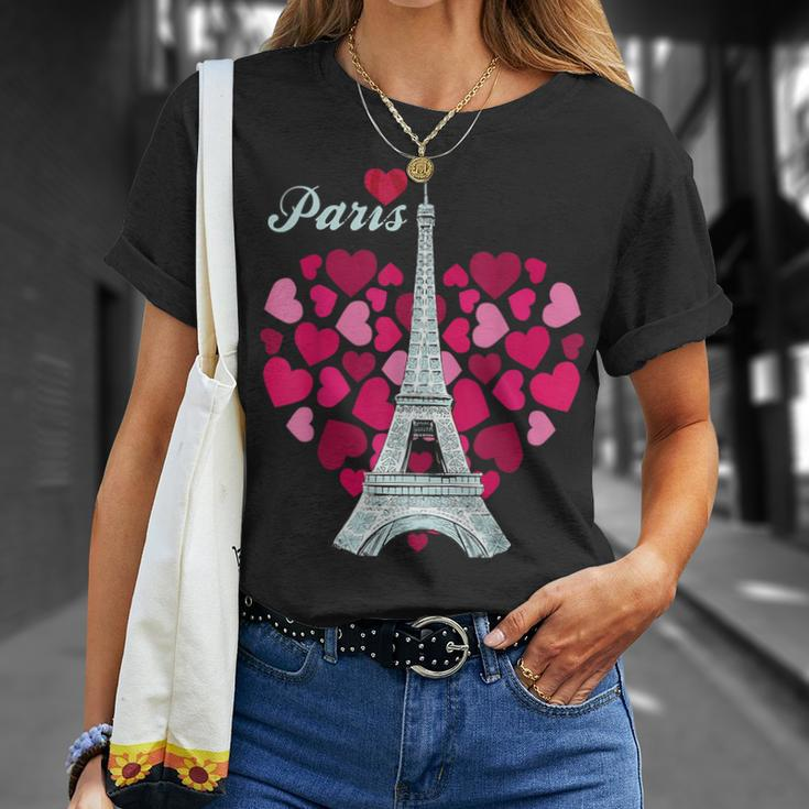 Love Paris Heart Eiffel Tower Souvenir France French Love T-Shirt Gifts for Her