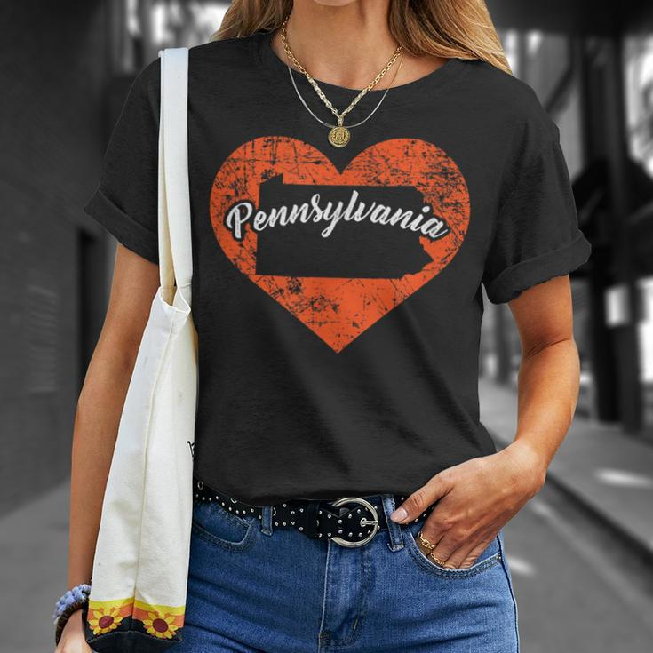 I Love Pennsylvania Cute State Pride Heart T-Shirt Gifts for Her