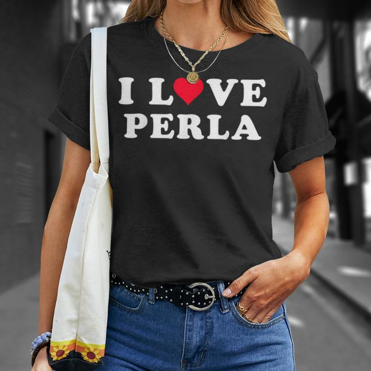 I Love Perla Matching Girlfriend & Boyfriend Perla Name T-Shirt Gifts for Her