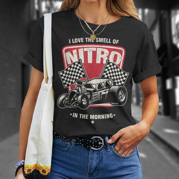 I Love The Smell Of Nitro In The Morning Drag Racing T-Shirt Gifts for Her