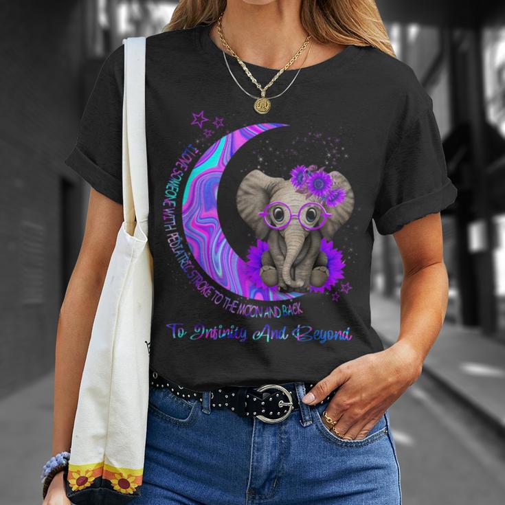 I Love Someone With Pediatric Stroke To The Moon And Back T-Shirt Gifts for Her