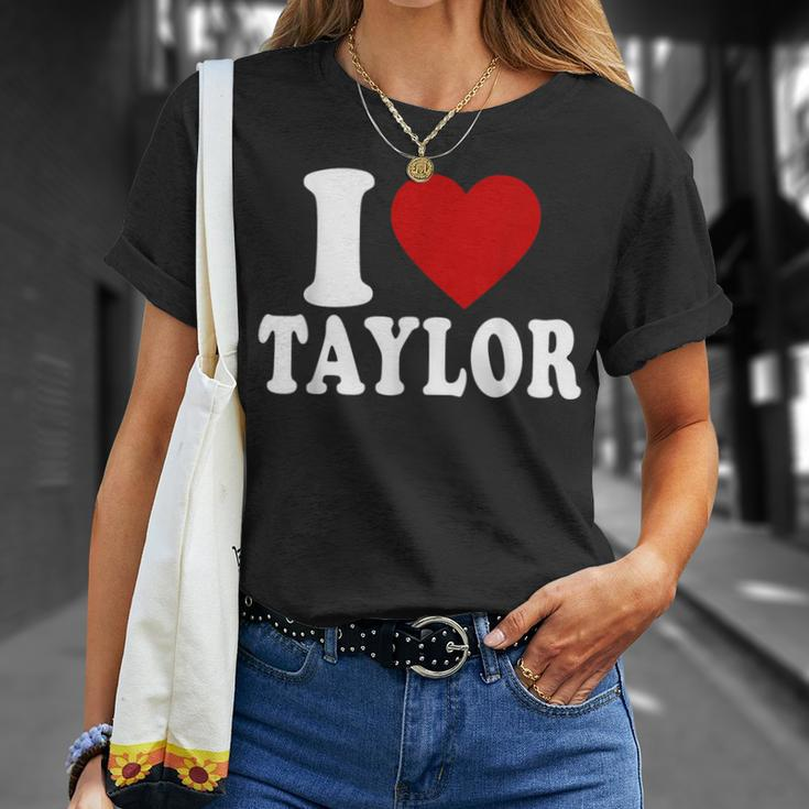 I Love Taylor I Heart Taylor Red Heart Valentine T-Shirt Gifts for Her