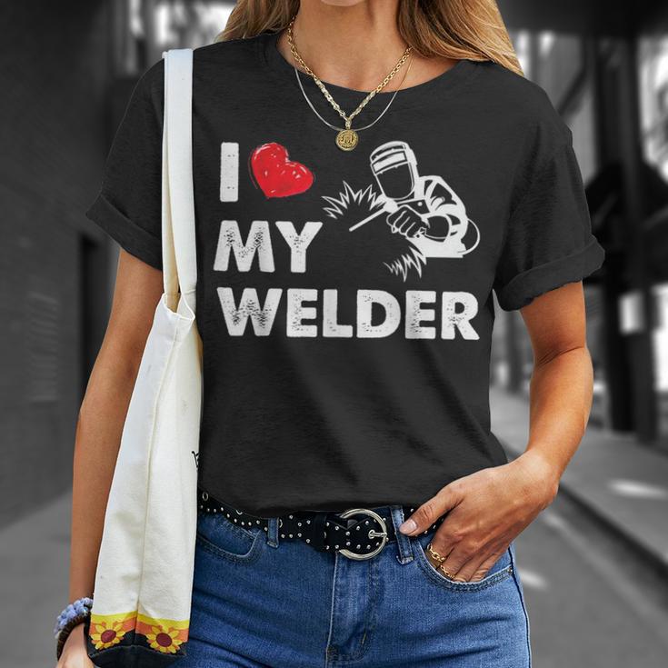 I Love My Welder Welder Wife Girls T-Shirt Gifts for Her