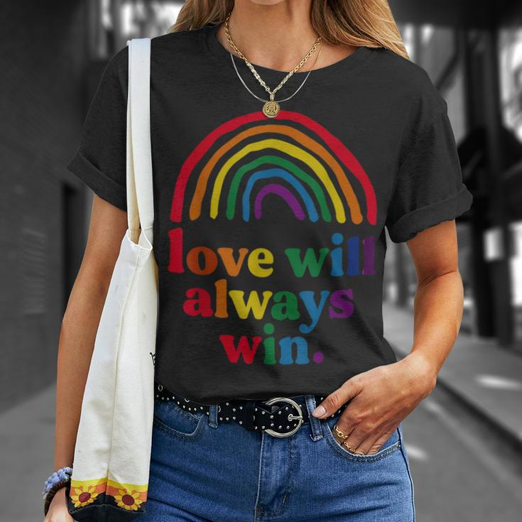 Love Will Always Win Pride Rainbow Kid Child Lgbt Quote Fun T-Shirt Gifts for Her