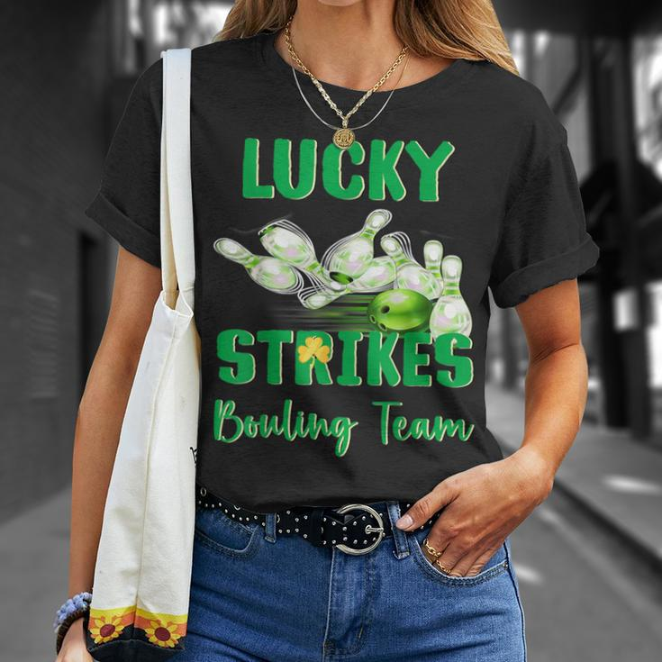 Lucky Strikes Matching Bowling Team St Patrick's Day T-Shirt Gifts for Her