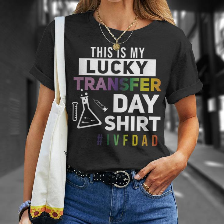 This Is My Lucky Transfer Day Ivf Dad T-Shirt Gifts for Her