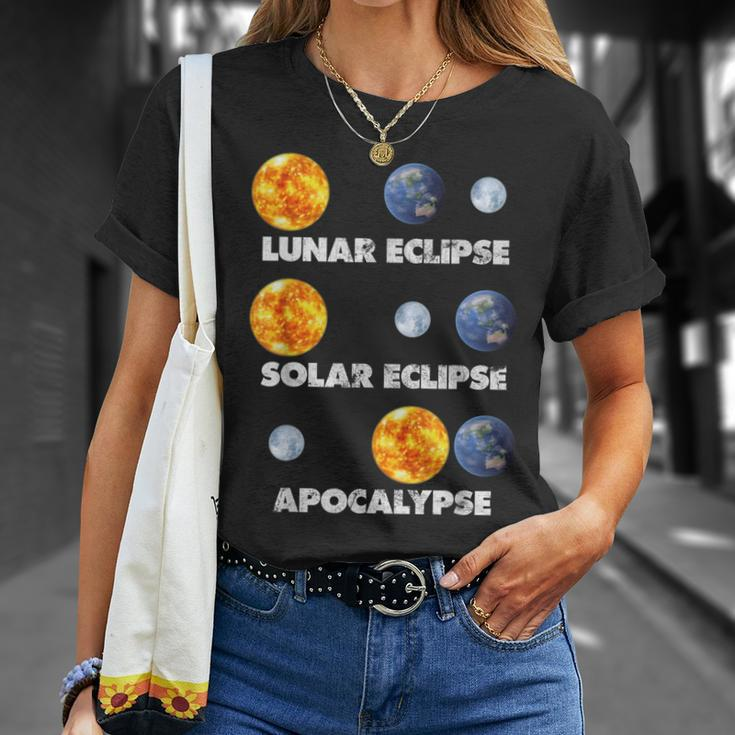 Lunar Eclipse Solar Eclipse Apocalypse Astronomy T-Shirt Gifts for Her