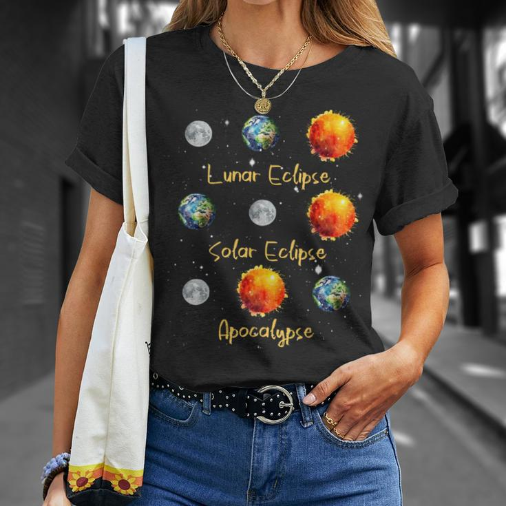 Lunar Eclipse Solar Eclipse And Apocalypse Science Kid T-Shirt Gifts for Her