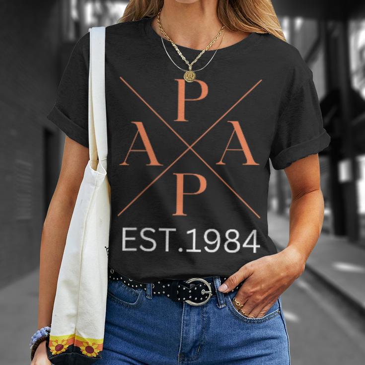 Lustiger Papa Est 1984 Papa Seit 1984 Papa 1984 T-Shirt Geschenke für Sie