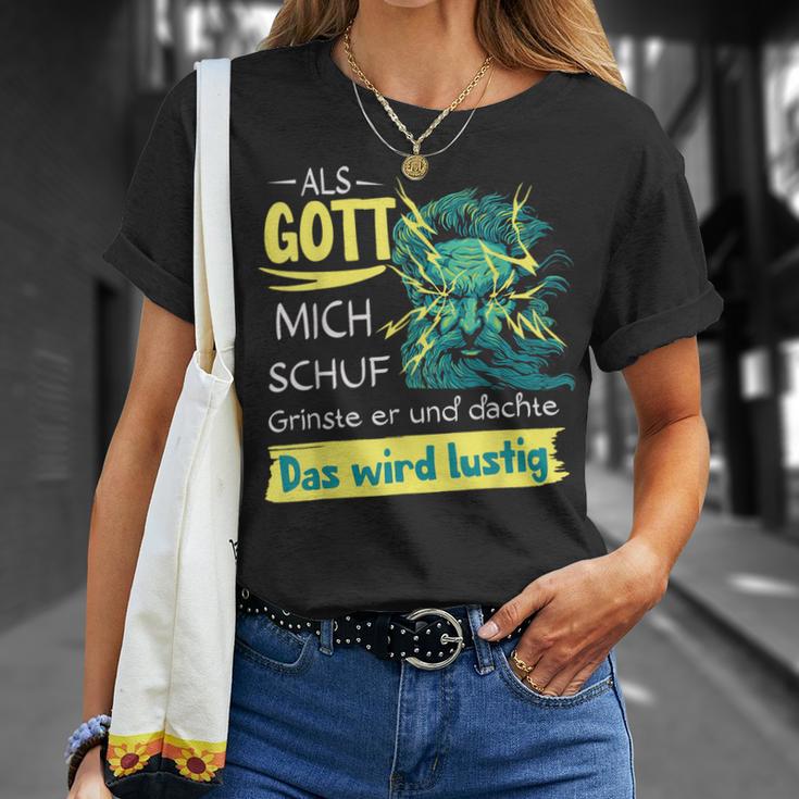 Lustiges Als Gott Mich Schf Grinste Er F T-Shirt Geschenke für Sie