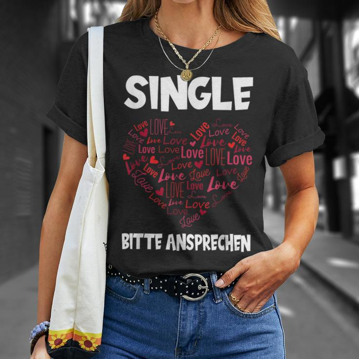 Lustiges Single Statement T-Shirt, Herz Liebe Print Bitte Ansprechen Geschenke für Sie