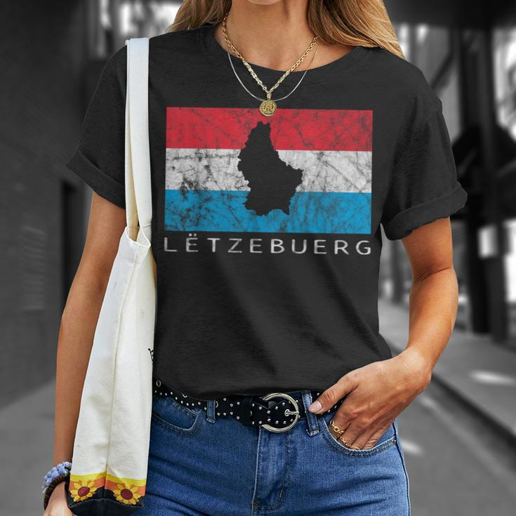 Luxembourg Flag Outline Silhouette Benelux Letzebuerg T-Shirt Geschenke für Sie