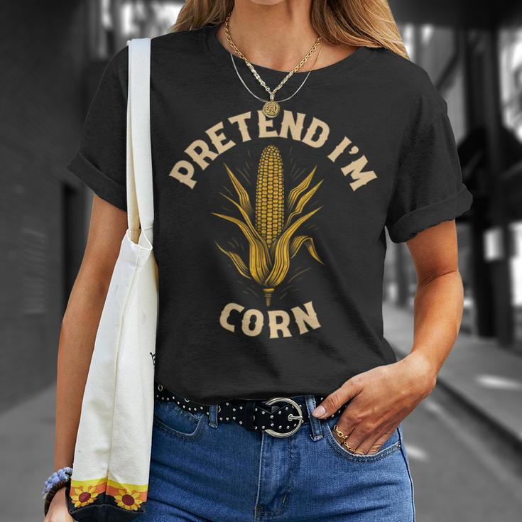 Mais-Motiv Schwarzes T-Shirt Pretend I'm Corn, Witziges Design Tee Geschenke für Sie