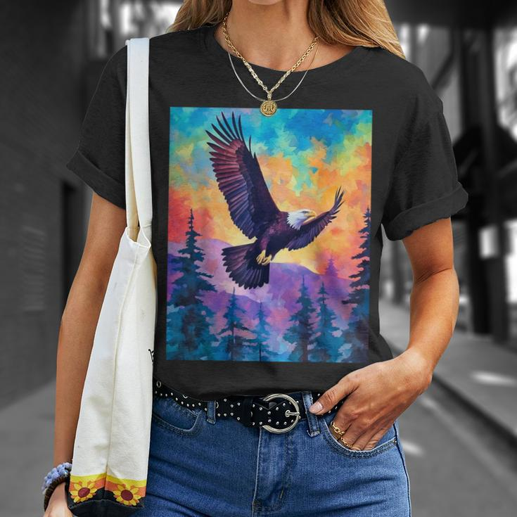 Majestic Eagle Silhouette Freedom's Colors T-Shirt Gifts for Her