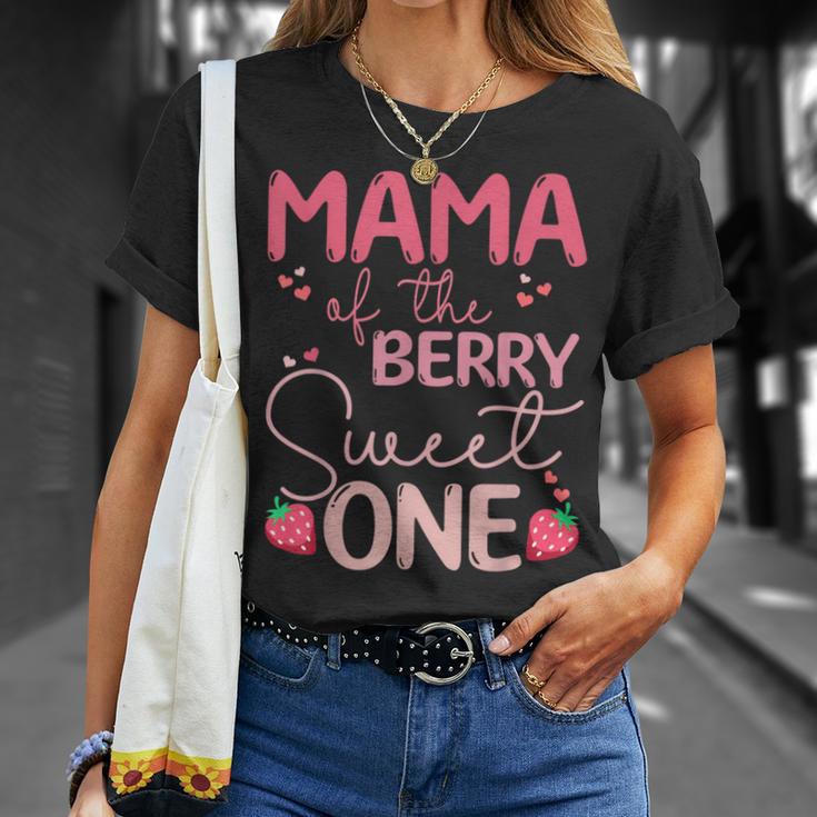 Mama Of The Berry Sweet One Strawberry First Birthday T-Shirt Gifts for Her