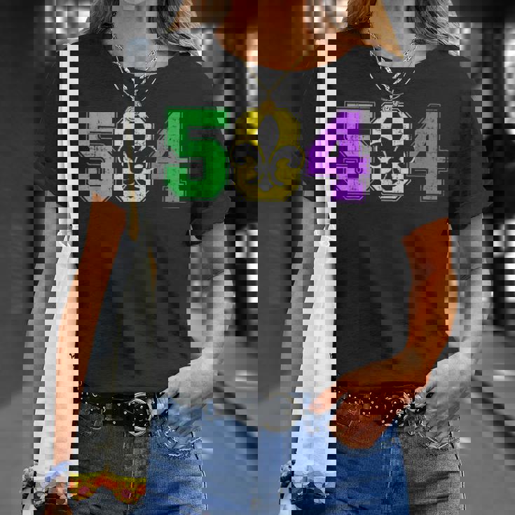 Mardi Gras New Orleans 504 Louisiana T-Shirt Gifts for Her