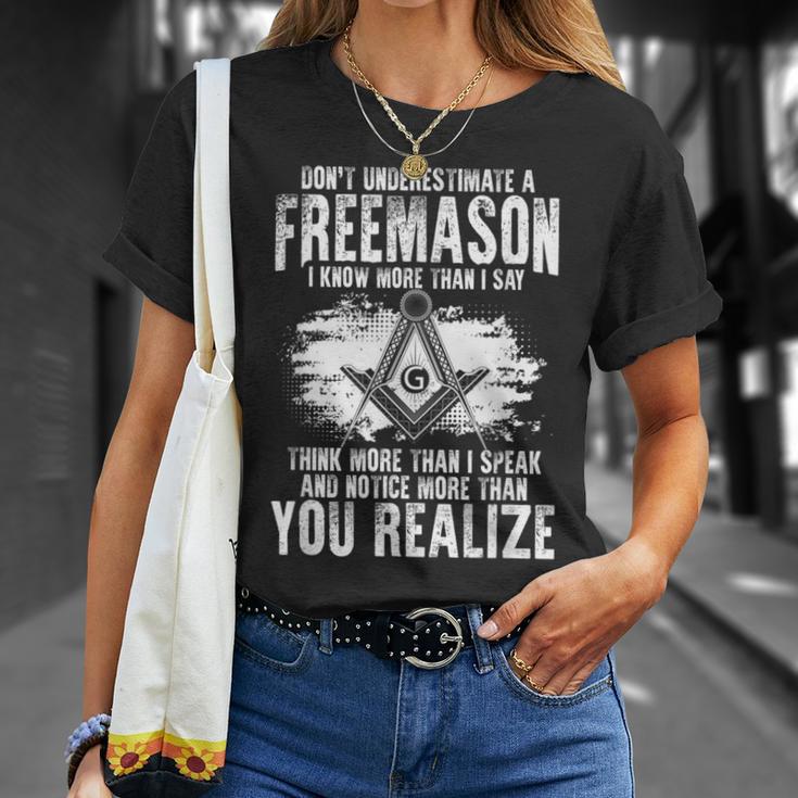 Masonry Freemasonry Masonic Don't Underestimate A Freemasons T-Shirt Gifts for Her