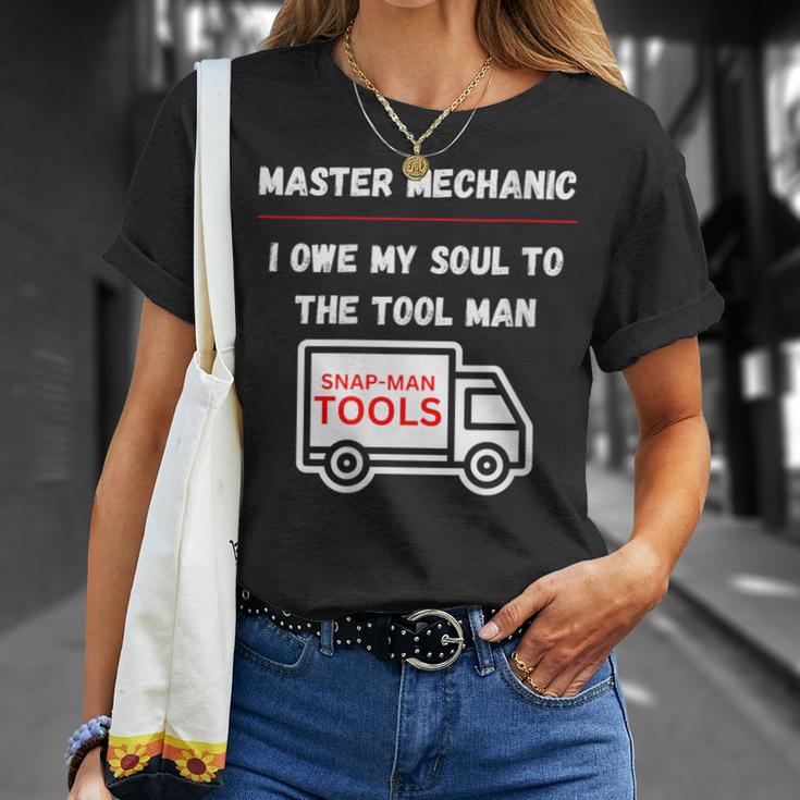 Master Mechanic I Owe My Soul Dad Mechanics Sarcastic T-Shirt Gifts for Her