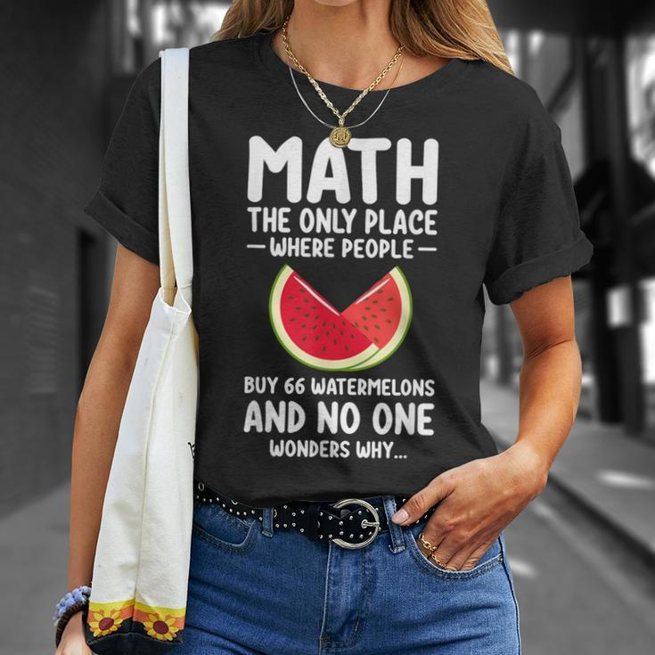 Math And Watermelons Mathematics Calculation Numbers T-Shirt Gifts for Her