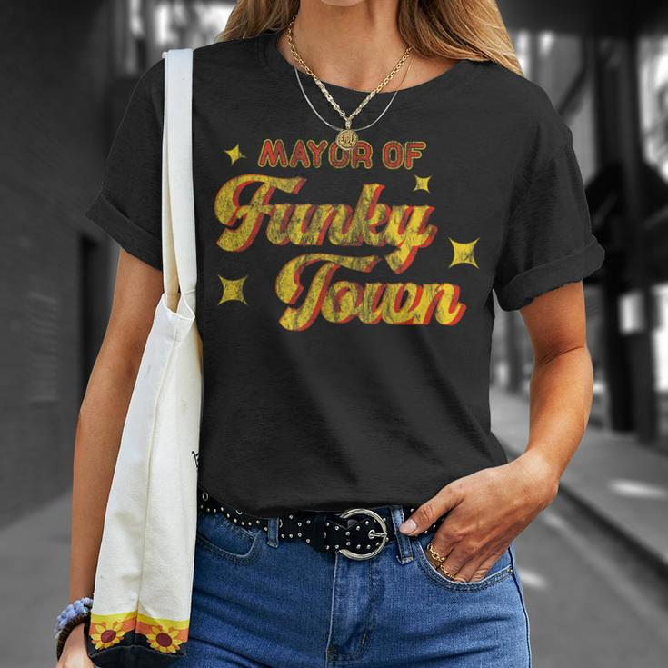Mayor Of Funky Town Vintage Disco 70S Retro Funk T-Shirt Gifts for Her
