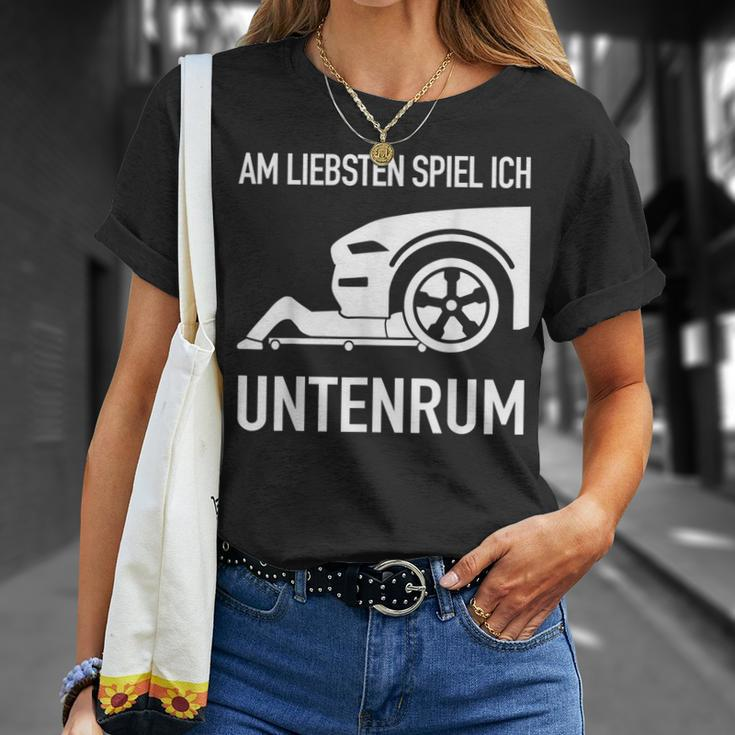 With Mechanic Screwdriver Am Liebsten Spielen Ich Untenrum T-Shirt Geschenke für Sie