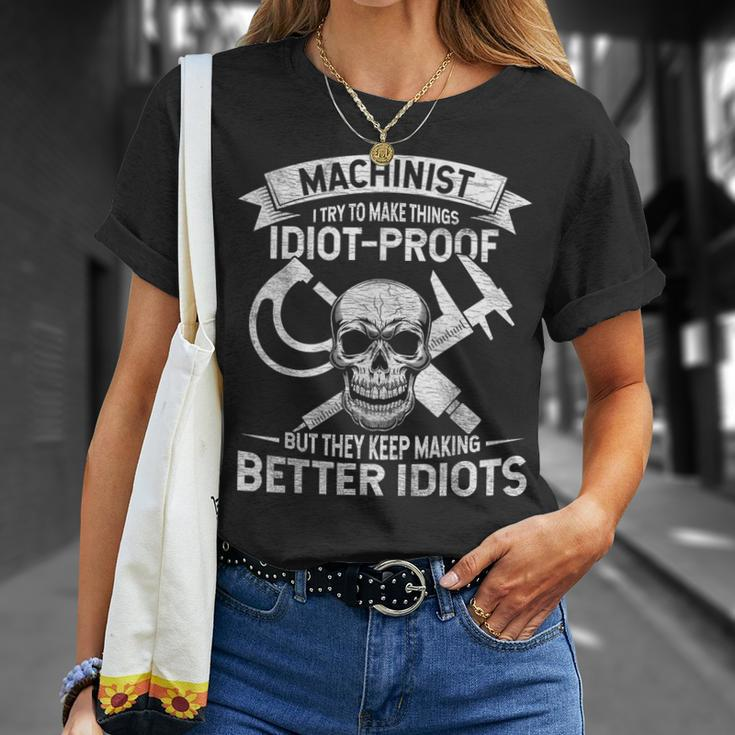 Mechanic Slogan I Try To Make Things Idiot-Proof Worker T-Shirt Gifts for Her