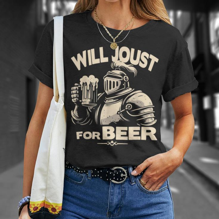 Medieval Renaissance Festival Knight Beer Joust Ren Faire T-Shirt Gifts for Her