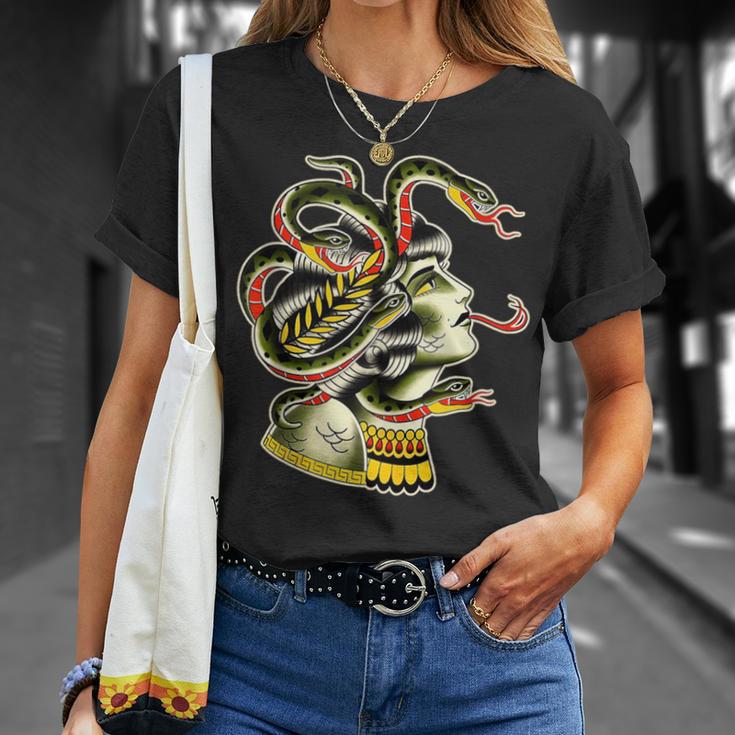 Medusa Greek Mythology Traditional Flash T-Shirt Gifts for Her