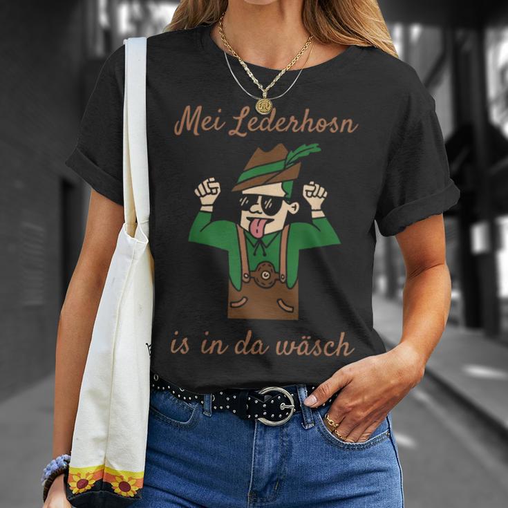 Mei Lederhosn Is In Da Wäsch Ersatz Lederhosen Schwarzes T-Shirt Geschenke für Sie