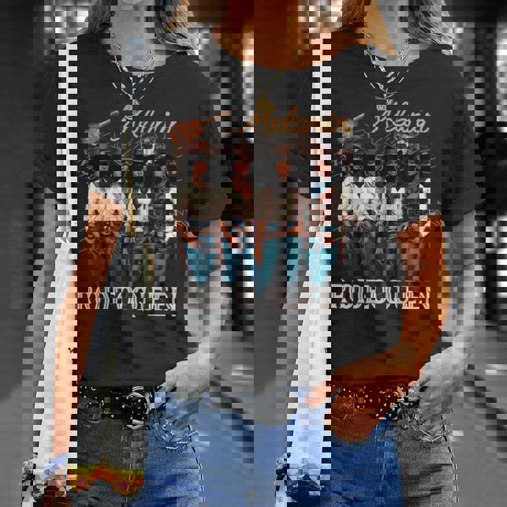 Melanin Rodeo Queen Black Cowgirl African American Western T-Shirt Gifts for Her