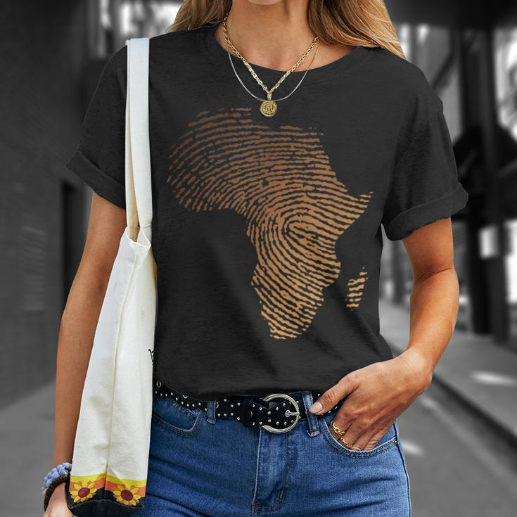 Melanin Shades Africa Map Africa Dna Fingerprint T-Shirt Gifts for Her