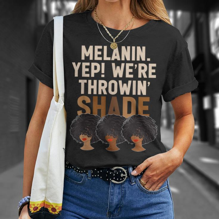 Melanin We're Throwing Shade Black Pride African Girls T-Shirt Gifts for Her