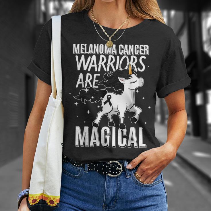 Melanoma Cancer Magical Unicorn Black Ribbon Dermatologist T-Shirt Gifts for Her