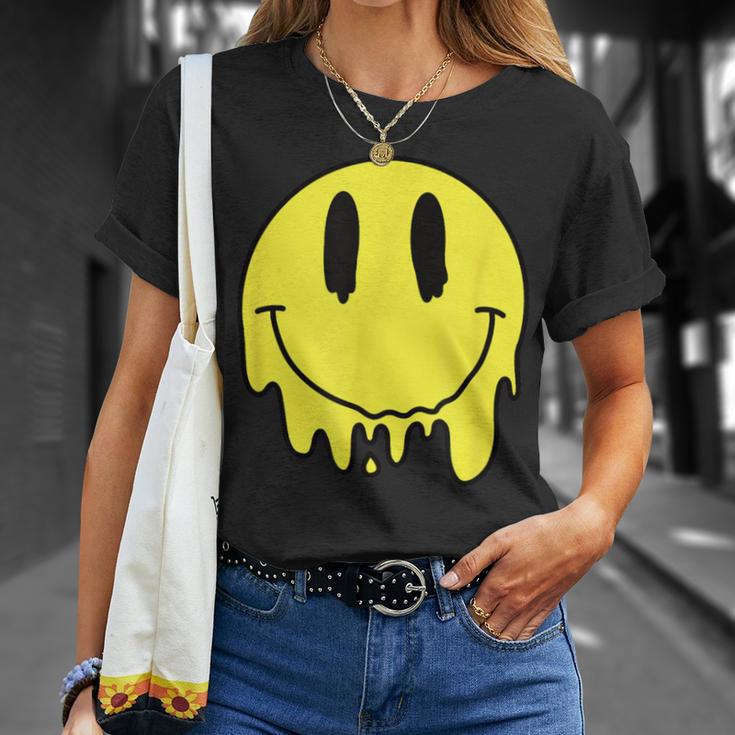 Melting Yellow Smile Smiling Melted Dripping Face Cute T-Shirt Gifts for Her