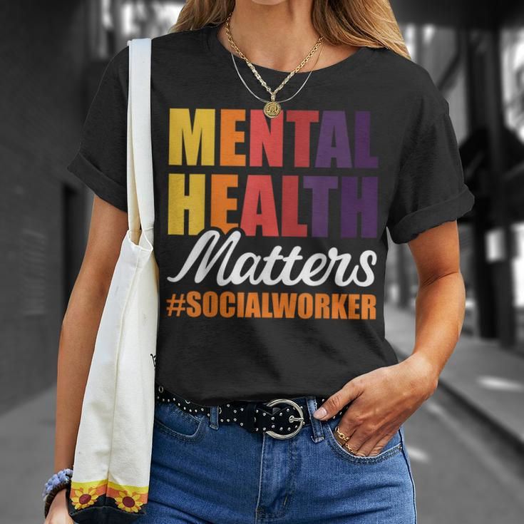 Mental Health Matters Social Worker T-Shirt Gifts for Her